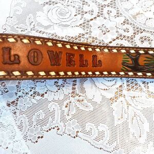 Lowell Tony Lama Western Belt Embossed Leather Size 34" - 38"